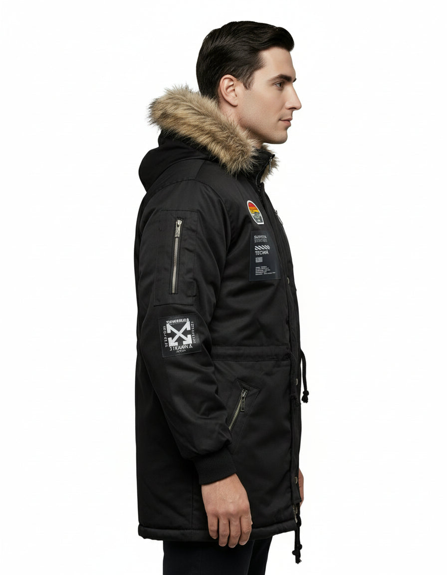 ONE® Chaqueta premium tipo parka con detalles DTF y forro ovejero