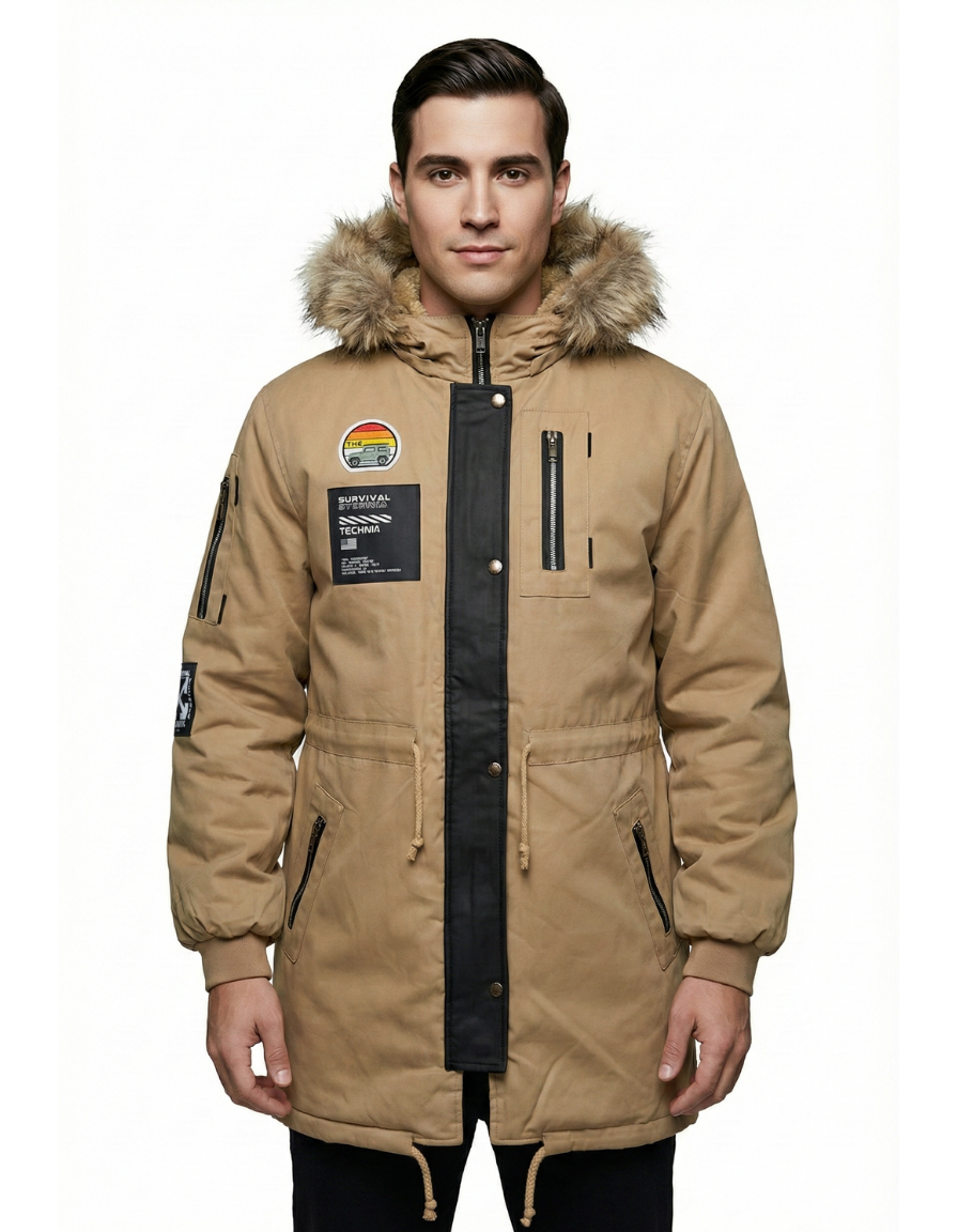 ONE® Chaqueta premium tipo parka con detalles DTF y forro ovejero