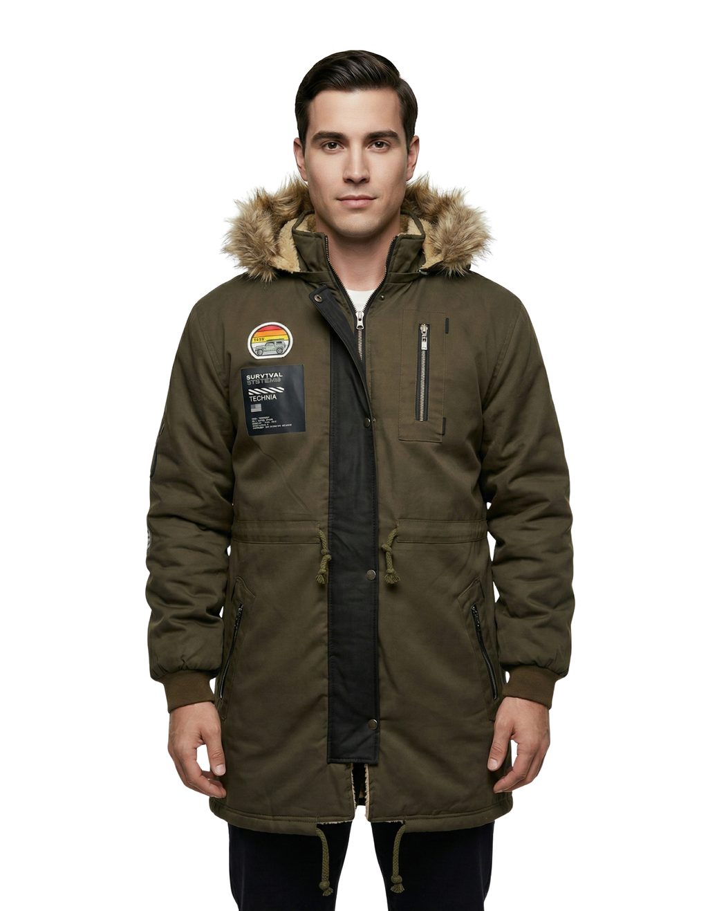 ONE® Chaqueta premium tipo parka con detalles DTF y forro ovejero