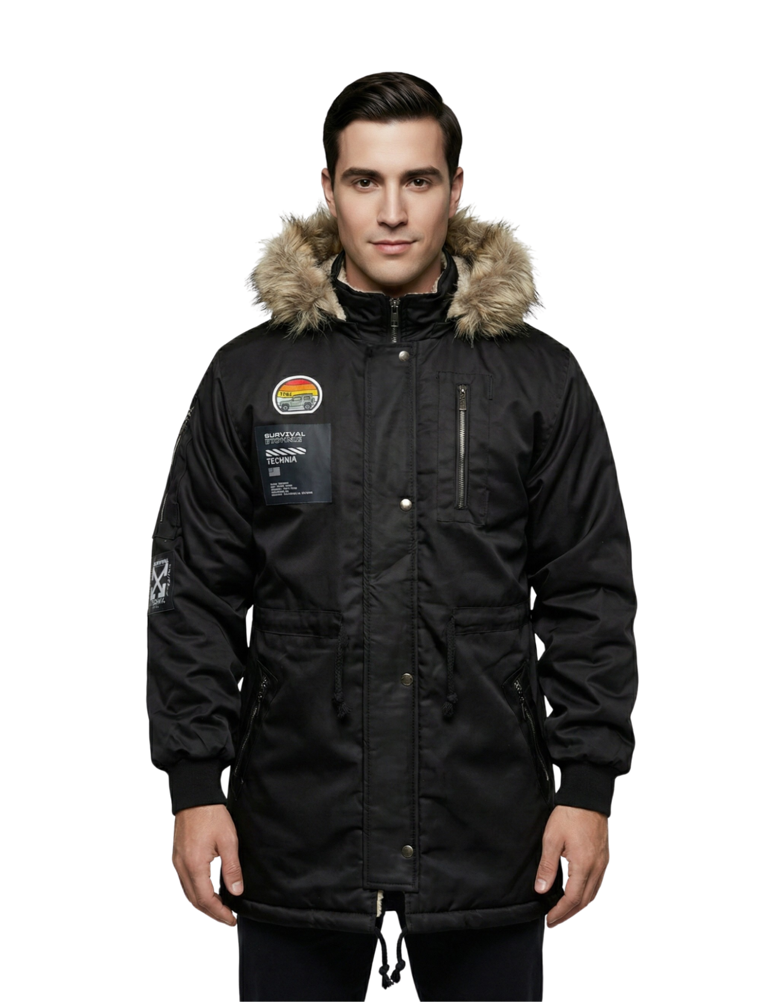 ONE® Chaqueta premium tipo parka con detalles DTF y forro ovejero
