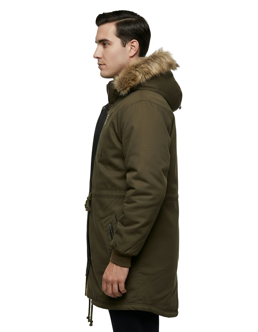 ONE® Chaqueta premium tipo parka con detalles DTF y forro ovejero