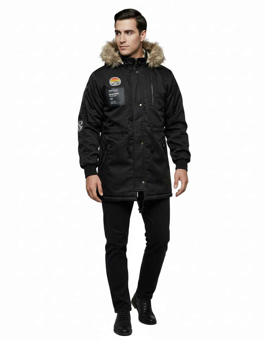 ONE® Chaqueta premium tipo parka con detalles DTF y forro ovejero